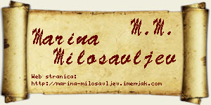 Marina Milosavljev vizit kartica